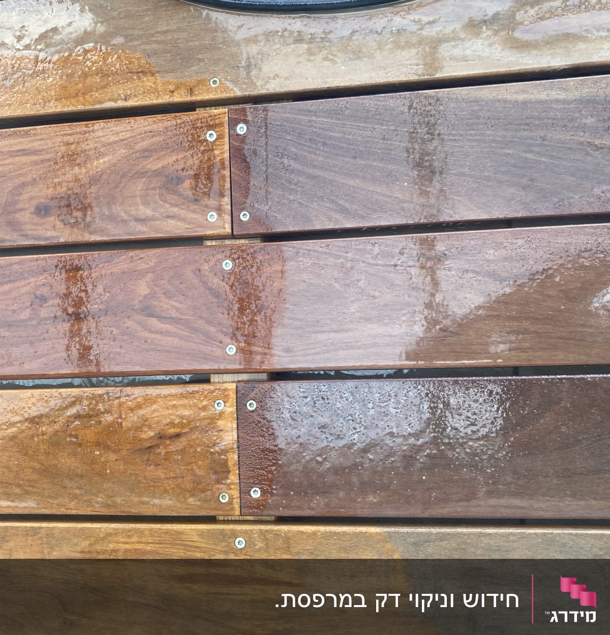 לוחות עץ רטובים עם ברגים